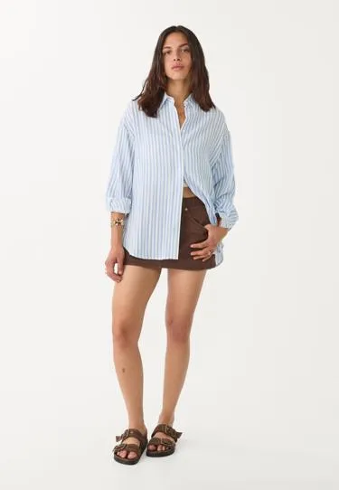 Легкая льняная рубашка- Заказать в России