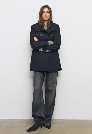 Двубортное пальто- Заказать в России