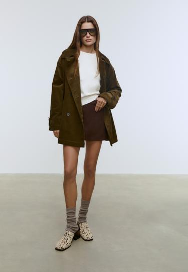 Zara Пальто стандартного кроя из вельвета