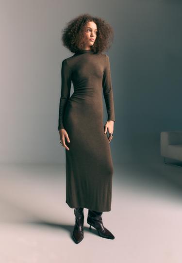 Zara Трикотажное платье миди