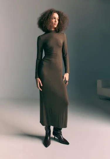 Трикотажное платье миди- Заказать в России