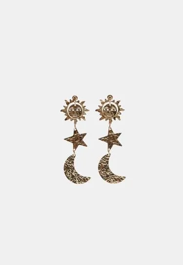 Серьги солнце, луна и звезды- Заказать в России