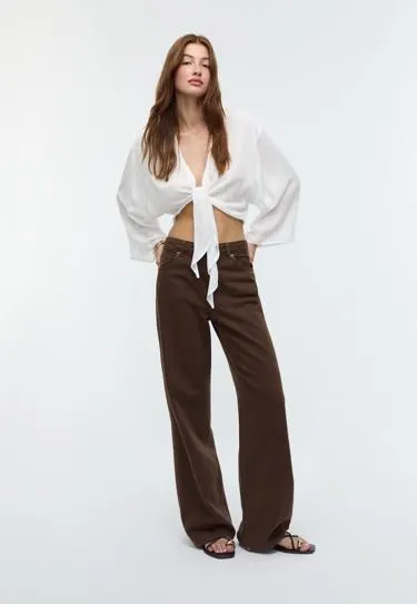 Легкая блузка с узлом- Заказать в России