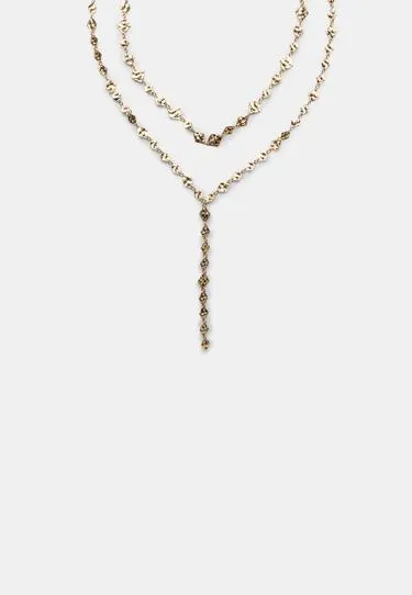 Колье-лариат с ромбами