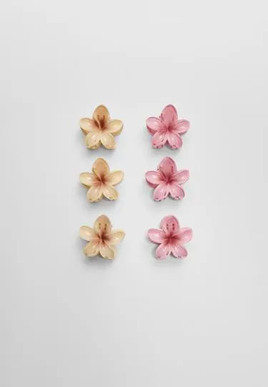 Набор из 6 мини-заколок в виде цветков- Заказать в России
