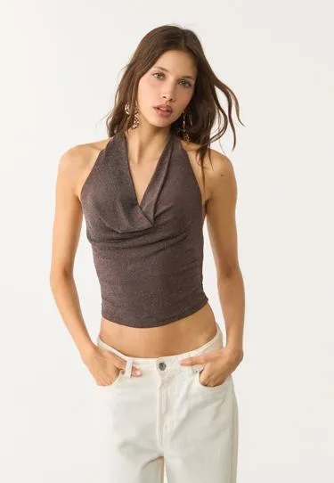 SHIMMERY HALTER TOP L02597639