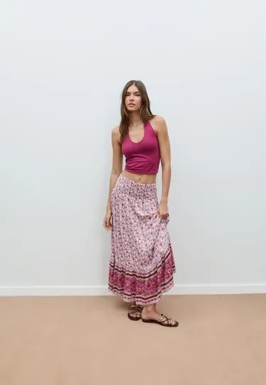 Длинная юбка с принтом- Заказать в России