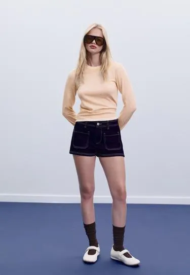 KNIT SWEATER WITH CONTRAST TRIM L05004702- Заказать в России