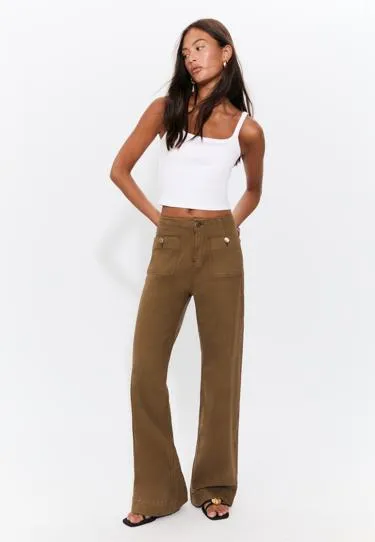 D77 брюки в минималистичном стиле с карманами