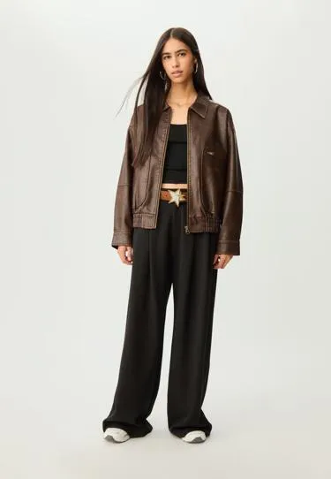 LEATHER EFFECT JACKET WITH POCKETS- Заказать в России