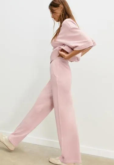 Прямые брюки-джоггеры с эффектом стирки- Заказать в России