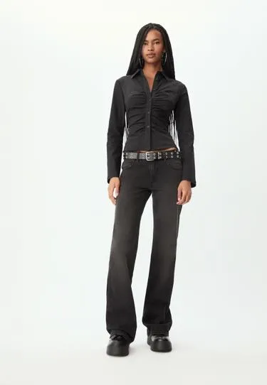 Рубашка с оборками в полоску- Заказать в России