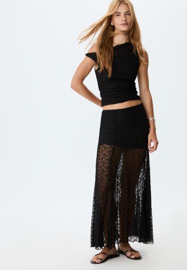 Zara Асимметричная кружевная футболка