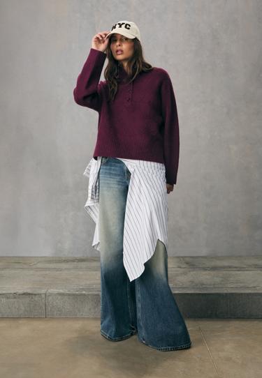 Zara Вязаный джемпер с пуговицами