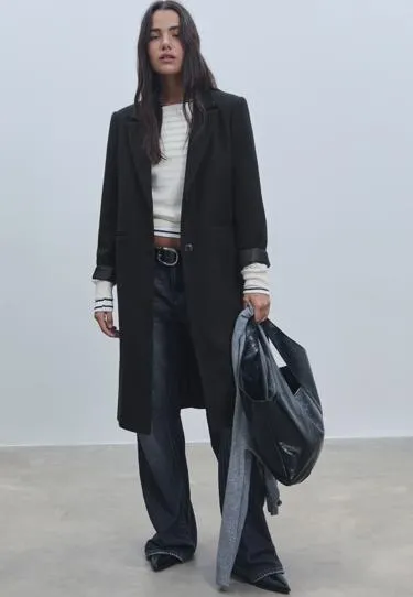 Длинное прямое пальто- Заказать в России