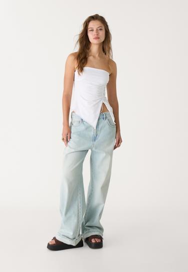 Zara Топ-бандо с оборками купить с доставкой.