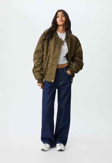 Zara Бомбер с эффектом потертости купить с доставкой.