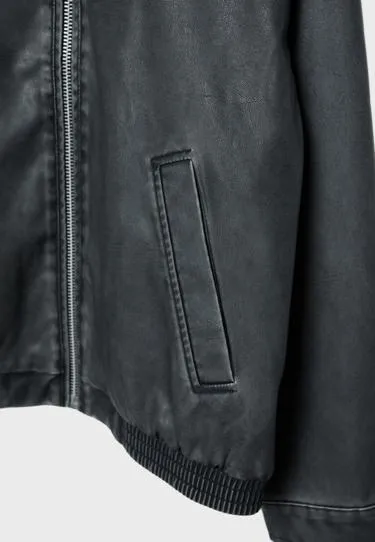 Куртка оверсайз из искусственной кожи- Заказать в России