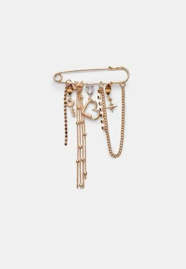 Брошь-цепочка с подвесками- Заказать в России