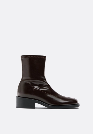 Zara Туфли на толстом низком каблуке со стрейчем