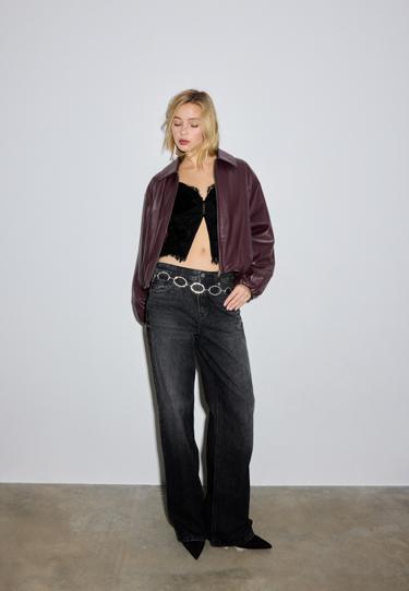 Zara Стеганая куртка-бомбер из искусственной кожи купить с доставкой.