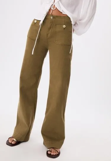 D77 брюки в минималистичном стиле с карманами- Заказать в России