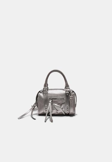 Zara Сумка-боулинг с плечевым ремнем на молнии купить с доставкой.