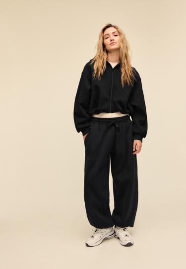 Zara Толстовка-бомбер с принтованным капюшоном