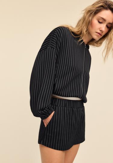 Zara Юбка-шорты в тонкую полоску