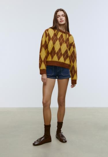 Zara Свитер с ромбовидным узором