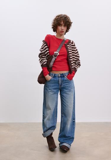 Zara Базовая футболка с длинными рукавами