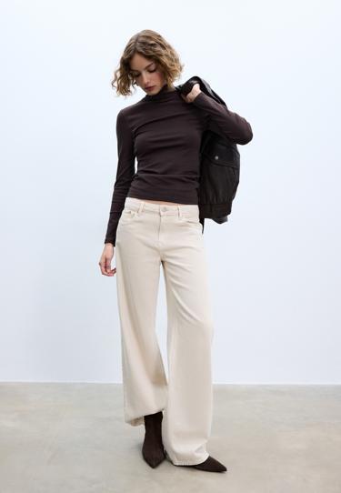 Zara Базовая футболка с высоким воротником