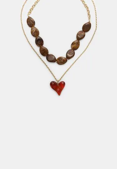 Набор из 2 колье в форме сердца- Заказать в России