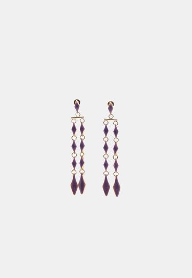 Zara Длинные серьги с ромбами и эмалью