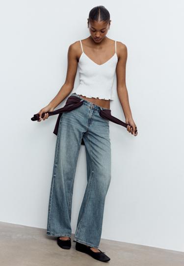 Zara Топ на бретельках с резинками