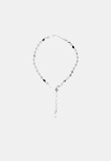 Колье-лариат с ромбовидным кристаллом