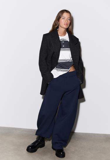 Zara Футболка-поло оверсайз в полоску