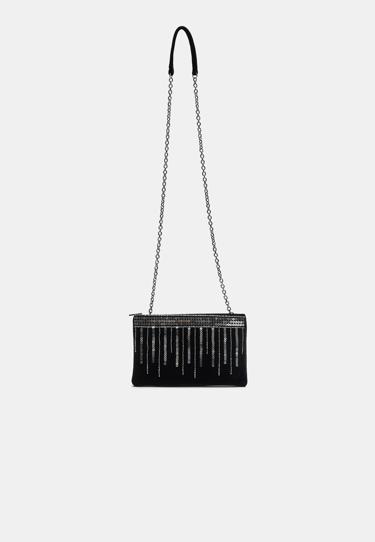 Zara Плоский бархатный нецесер с цепочкой купить с доставкой.