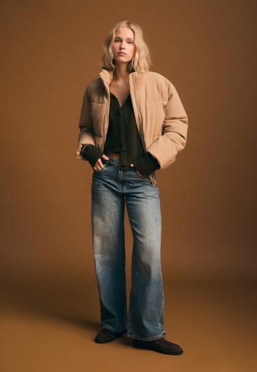 Zara Стеганая вельветовая куртка