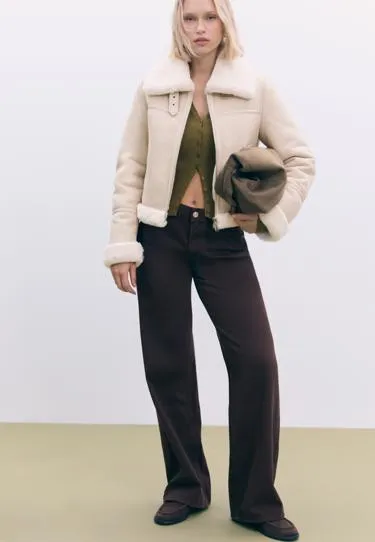 Куртка-дубленка из искусственной замши- Заказать в России