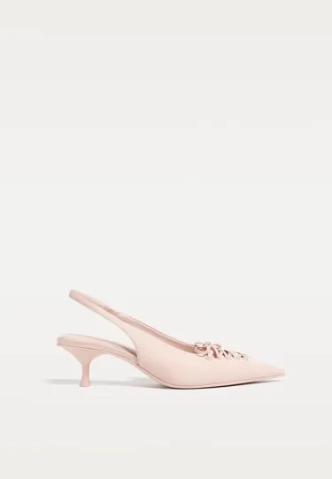 Туфли на среднем каблуке с корсетной шнуровкой- Заказать в России