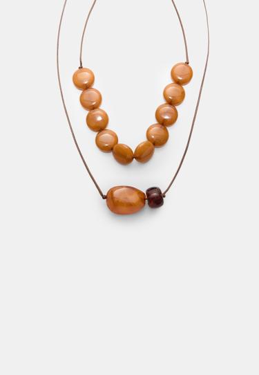 Zara Набор из 2 колье на шнурке с бусинами