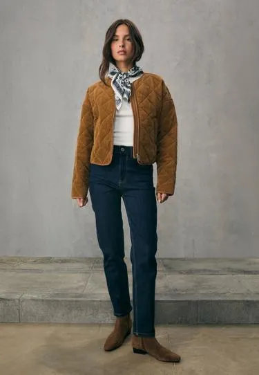 Стеганая вельветовая куртка- Заказать в России