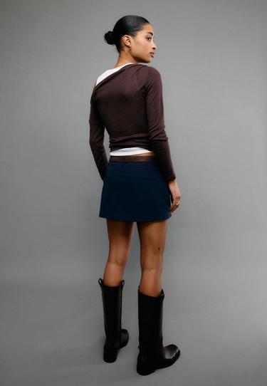 Zara Мини-юбка-шорты с поясом