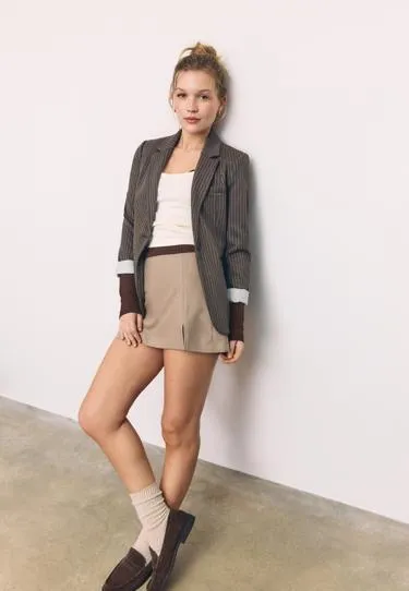 Базовый пиджак в полоску- Заказать в России