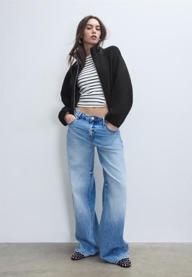 Zara Бомбер объемного кроя из мягкой ткани