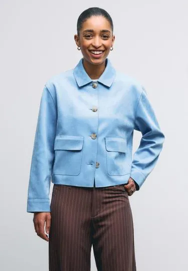 Куртка из искусственной замши с карманами