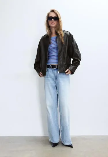 Куртка оверсайз из кожи- Заказать в России