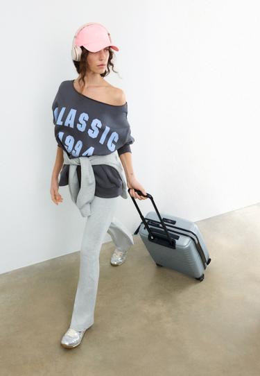 Zara Толстовка с вырезом-лодочкой и принтом