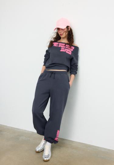 Zara Широкие брюки-джоггеры с принтом